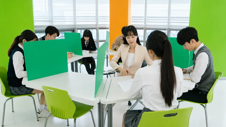 학생들이 공부하는 학습 공간